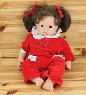 Gotz Doll Vintage Girl Brown Hair Brown Eyes Cloth Soft Body